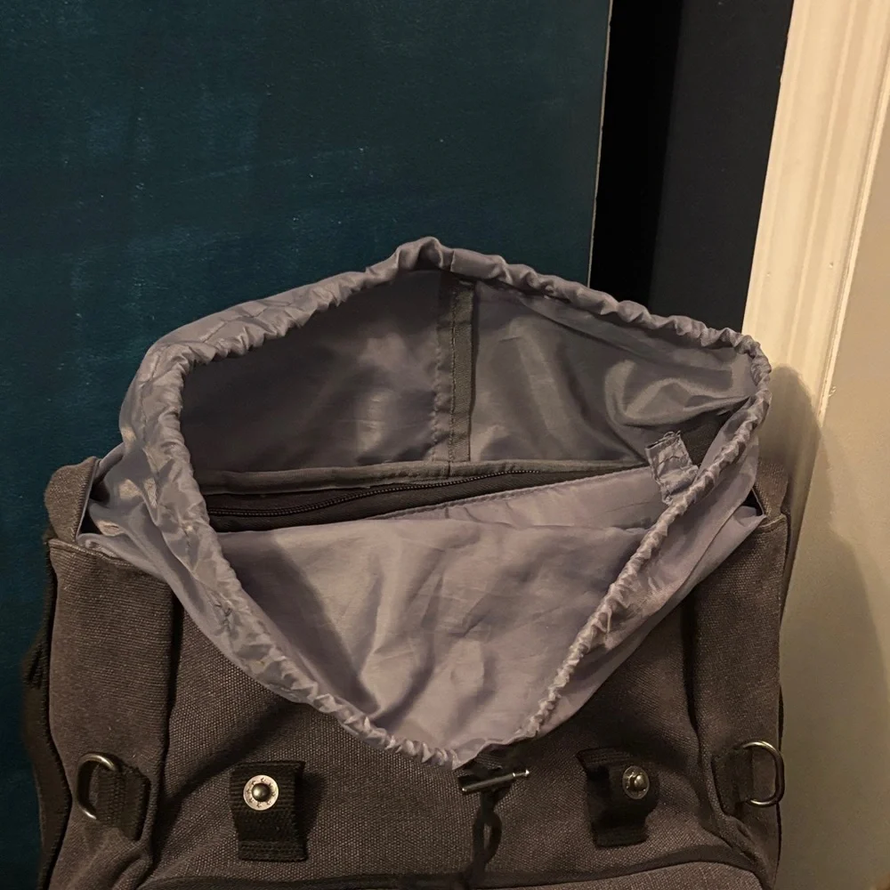 Black Canvas Backpack for Camera